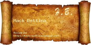 Hack Bettina névjegykártya